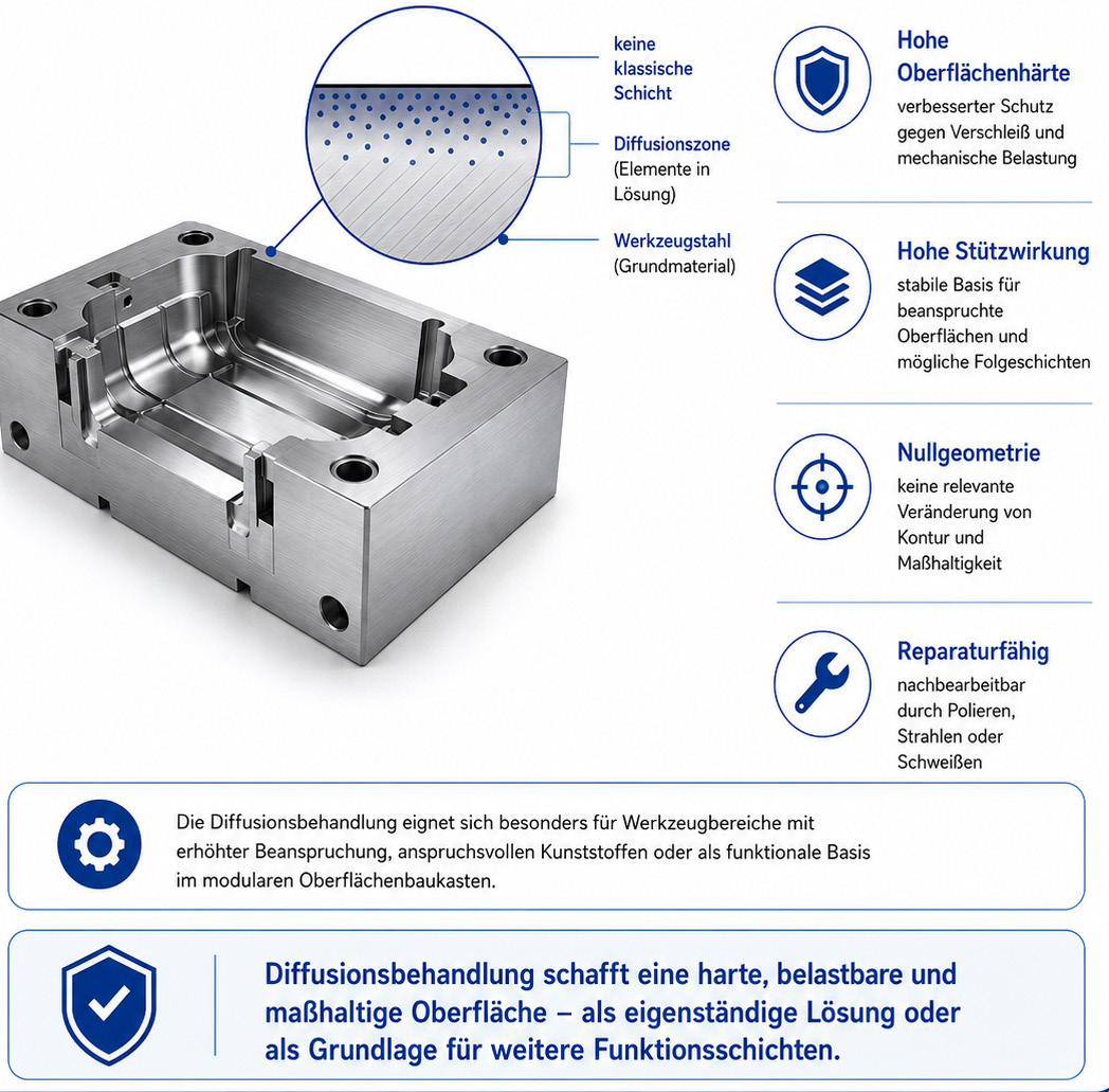Werkzeug mit Diffusionszone und technischen Vorteilen